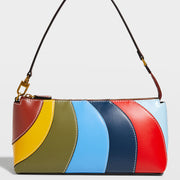 Shoulder Bag For Women Rainbow Candy Color Splicing Handbag