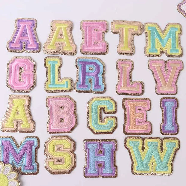 3PCS Colorful Embroidery Letters For Lunch Bag Unique Accessories