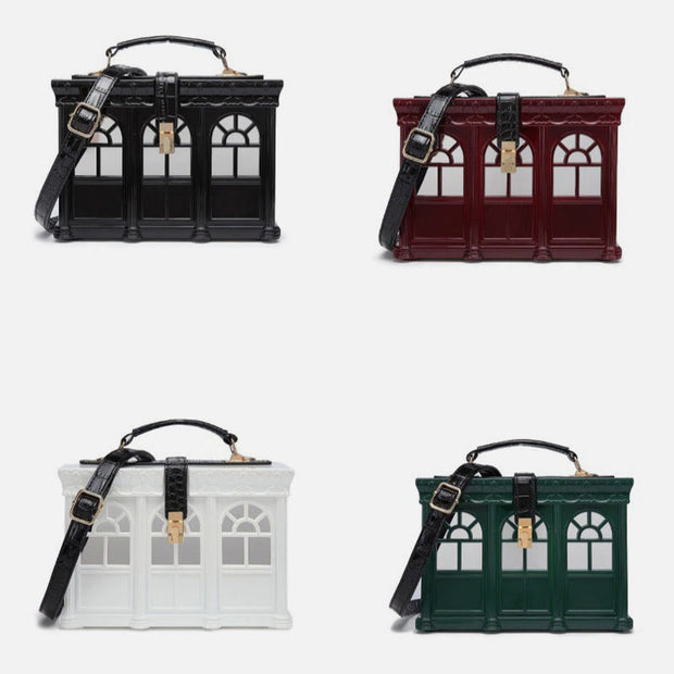 Creative Simulated House Handbag Women Buckle Closure Acrylic Crossbody Bag