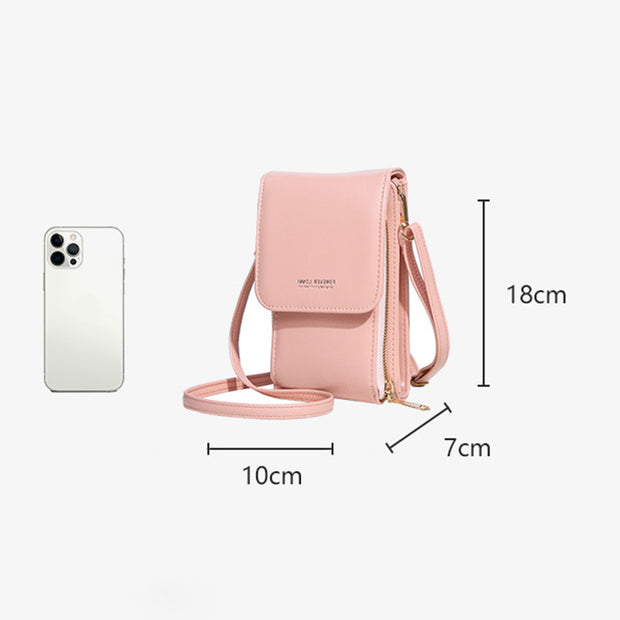 Multi-Slot Phone Bag for Women Lightweight Mini Leather Crossbody Shoulder Bag