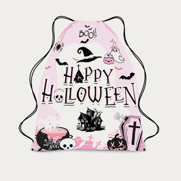 Halloween Candy Bag Drawstring Shoulder Drawstring Portable Polyester Backpack
