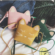 Cute Mini Kitten Crossbody Bag For Kids Small Leather Purse