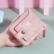 Wallet for Women Light Pink Triplefold Short Shopping Card Purse