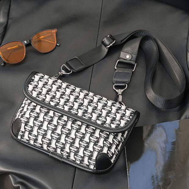 Crossbody Bag for Unisex Minimalist Square PU Leather Shoulder Bag
