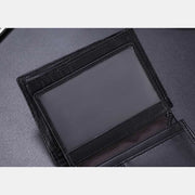Men's Real Leather RFID Blocking Bifold Wallet with ID Window