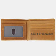Personalized Wallet Gift for Men Minimalist Genuine Leather Bifold Wallets